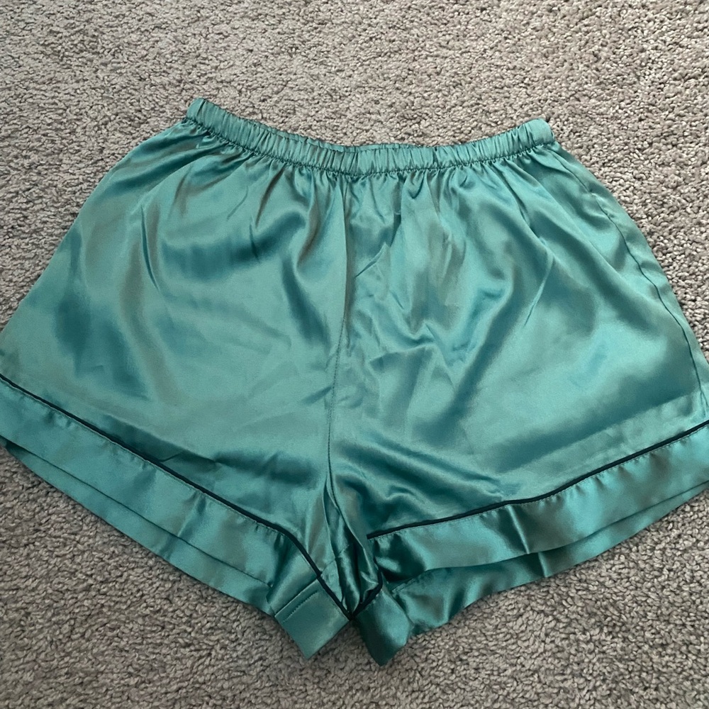 SHEIN Satin Teal Shorts